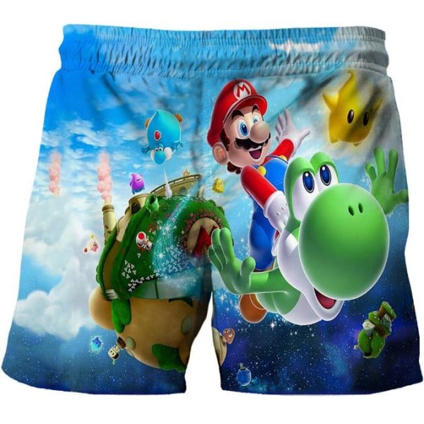 Pojkars 3D Super Mario Bro badshorts Poolkläder Sommar för barn 5 -10 år B 120cm