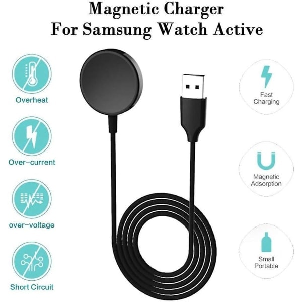 Kompatibel med Samsung Galaxy Watch 5/5 Pro/4/4 Classic/3 Oplader, Trådløs Opladningskabeldock (FMY)
