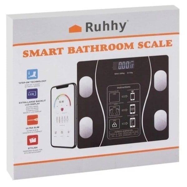 Smart Bathroom Scale with Body Analysis Black 1000