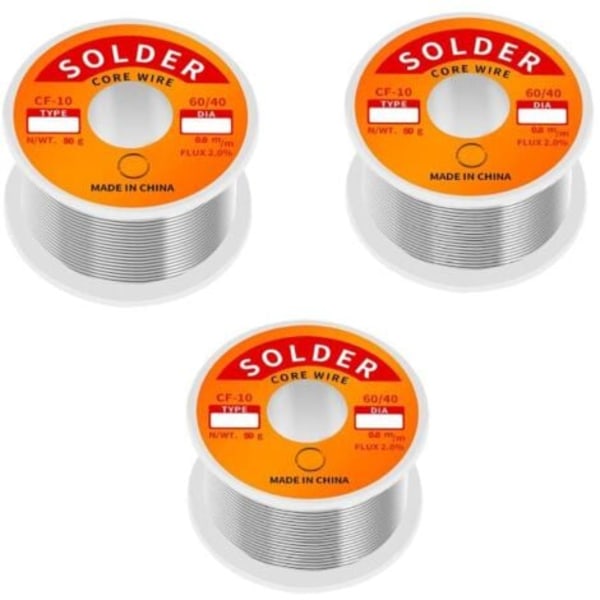Tina-lyijy kolofonihitsauslanka, sisältää 2 % Sn60-Pd40 juoksutetta (0,8 mm, 50 g) 3 kpl