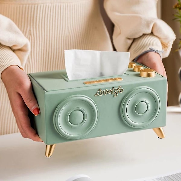 XJ-Resin Radio Bord Serviet Papir Tissue Bokse Opbevaringsholder - pink