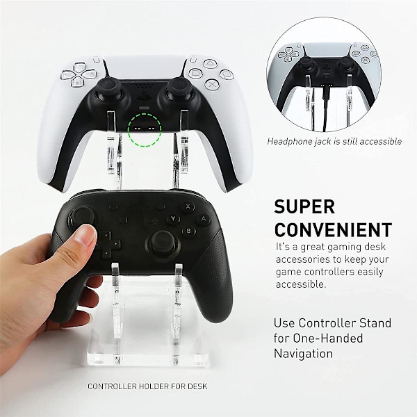 XJ-Dobbeltlags Spillkontrollerholder Akryl Gamepad Displaystøtte For Switch Pro/ / Joystick Rack St
