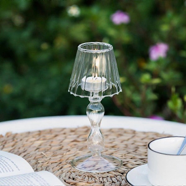 XJ-Klar Glas Votivljusstake - Glas Värmeljusstake Orkan Dekorativ Lampa Form för Bord Bröllop Middag