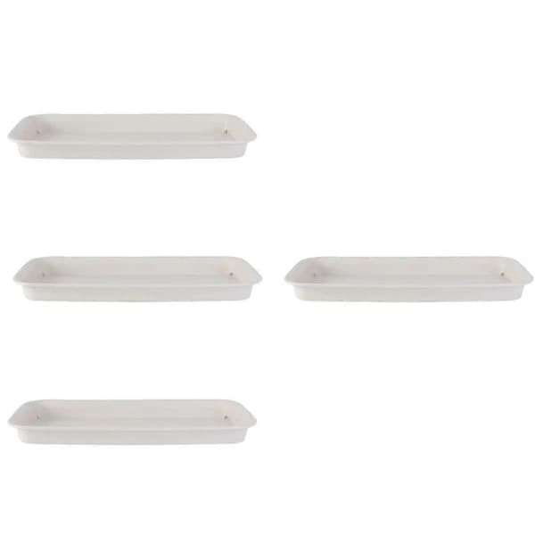 4 st Beige Plast Blomkrukfat 30,5x13,8cm Rektangulära Trädgårdskruksplattor