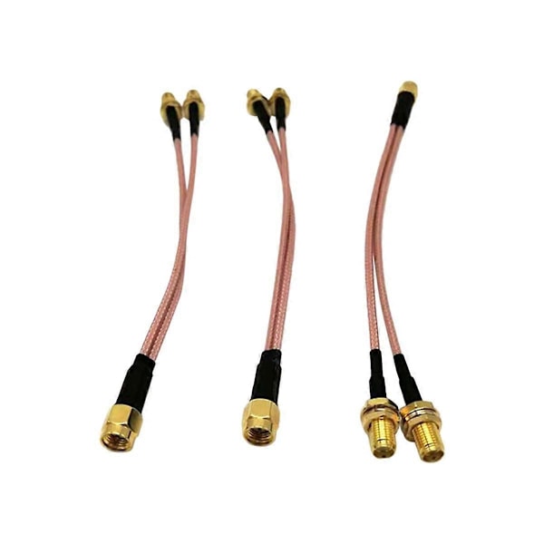 XJ 3-pack RF-koaksiaalikaapeli SMA-jakaja SMA uros - kaksois-SMA naaras koaksiaalikaapeli