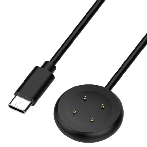 Oplader Strøm Holdbar Egnet til Pixel Watch 2 Magnetisk USB Hurtigopladningskabel Dock Smartwatch Station - Sort Black Type C