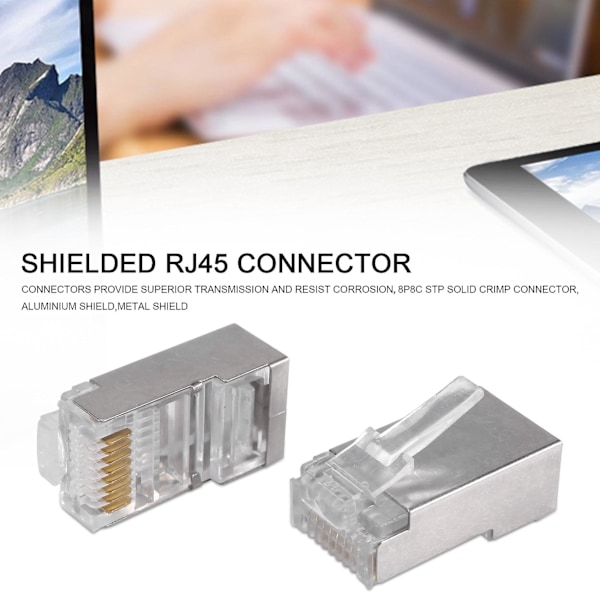 XJ-Suojattu RJ45-liitin Cat5e Cat6 Puristettava Ethernet-liitin Stp 8p8c Modulaarinen Kristallipääpistoke 100 kpl