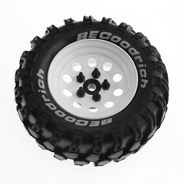 XJ-4st 93mm Metall 1.9inch Beadlock Fälg Gummidäck Set För 1/10 Rc Crawler Bil, Slitsad Adapter
