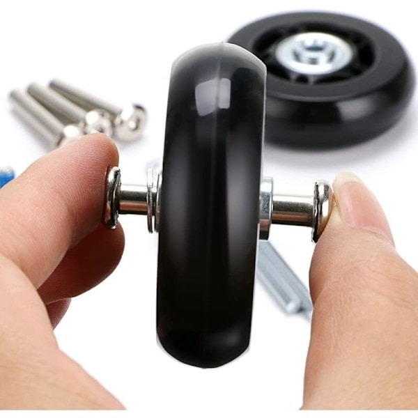 2 stk. kuffert hjul erstatningshjul leje reparation til bagage kuffert 60×18mm, sort