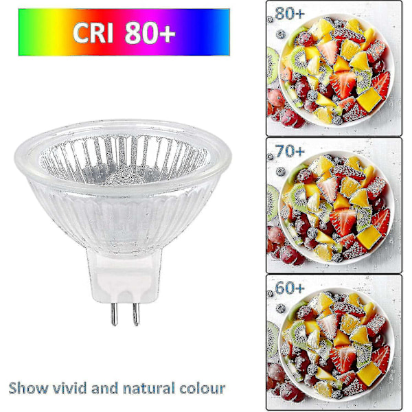 Halogenpære Gu5.3 50w 12v, 800lm Varmhvit 2700k Dimbar, 6-pakning