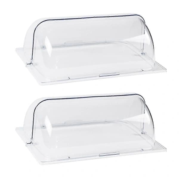 Fullstor Chafing Dish Lås, 2-pak, Klar Plast Rulle-top Display Lås til Bageri og Desserter, Rektangulær