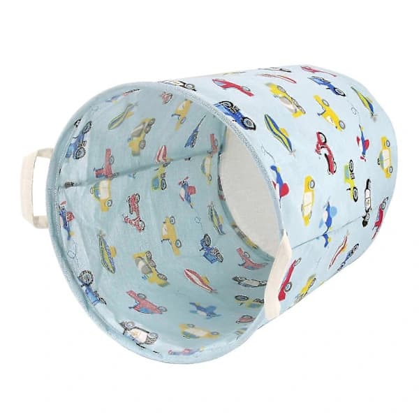 Laundry Basket Large Canvas Laundry Basket Waterproof Fabric Cylindrical Laundry Hamper Storage Basket with Handles, Decorative and Practical for Children