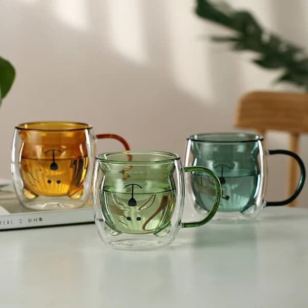 250 ml glaskop, glaskaffekop, MØRKGRØN, mørkegrøn