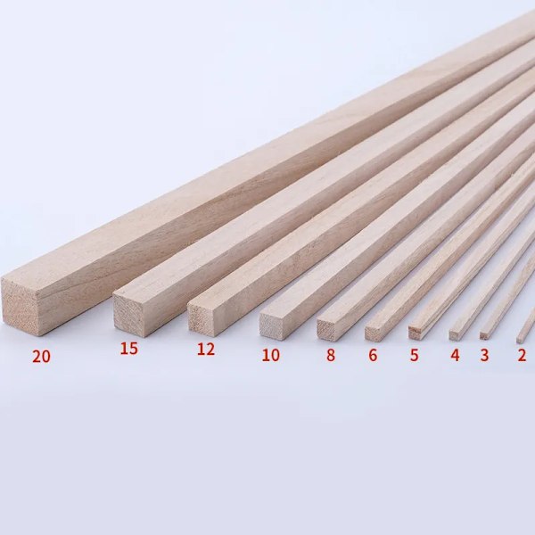 Längd 30cm Lång Fyrkantig Träpinne Trälist För Flygplansmodell DIY Handgjorda Hantverk Konstmaterial