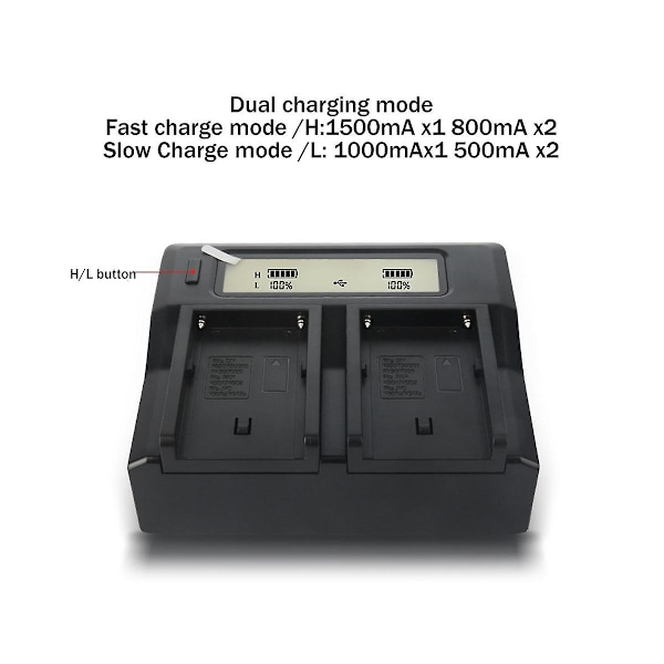 XJ-F970 Kamerabatteriladdare Smart Digital Laddare För Np-f770 F750 F550 F960 Fyllnadsljus Batteri Dou
