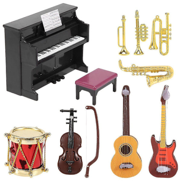 Dockskåp Miniatyr Musikinstrument Set Mini Dockskåp Musikinstrument Modell Dockskåp Docka D