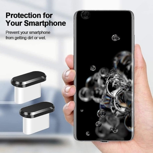 2-pakning Typ-C støvbeskyttelse, USB C port støvbeskyttelse, støvbeskyttelse for Typ-C enheter som Samsung/macbook/vivox5pro/iphone/Micro USB/Android Mo
