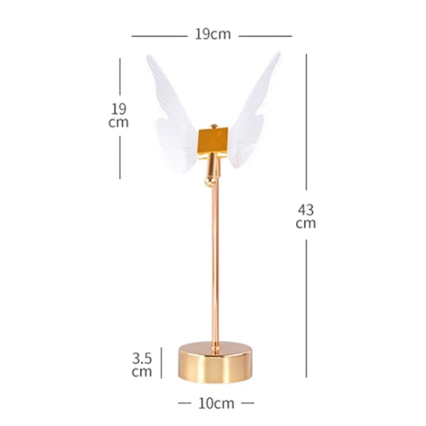 Fjäril Bordslampa USB Uppladdningsbar Nordisk Atmosfär Nattlampor Lyx Vardagsrum Skrivbordsdekor Be