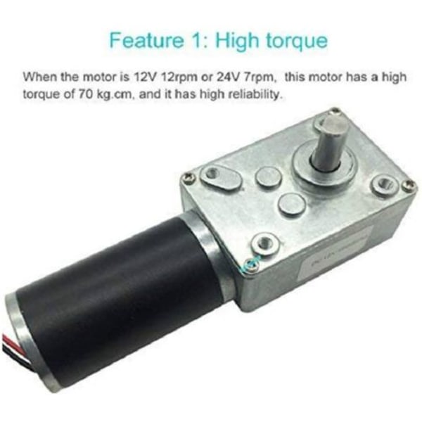 12V 16RPM DC-kierukkavaihdemoottori 70kg/cm Suuri vääntömomentti Turbiini Sähköinen vähennysventtiili Robottioven lukko Verhokoneeseen (12V 16RPM)