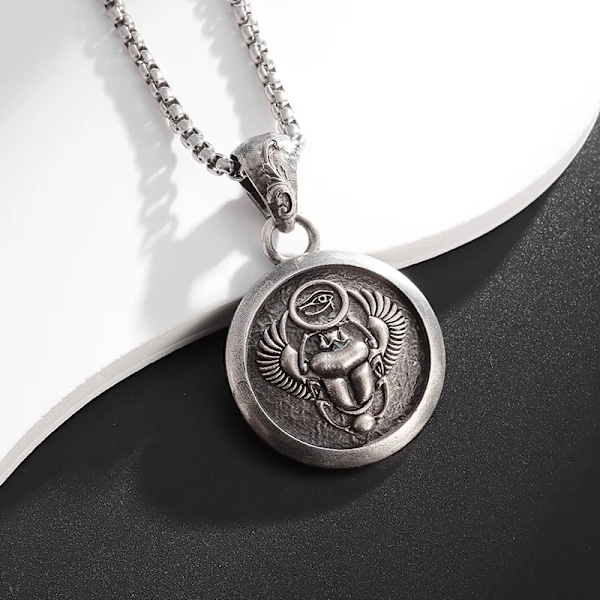 Ægyptisk Skarabæ Øje af Horus Patronus Medalje Vedhæng Halskæde til Mænd Retro Punk Lykkeamulet Smykker