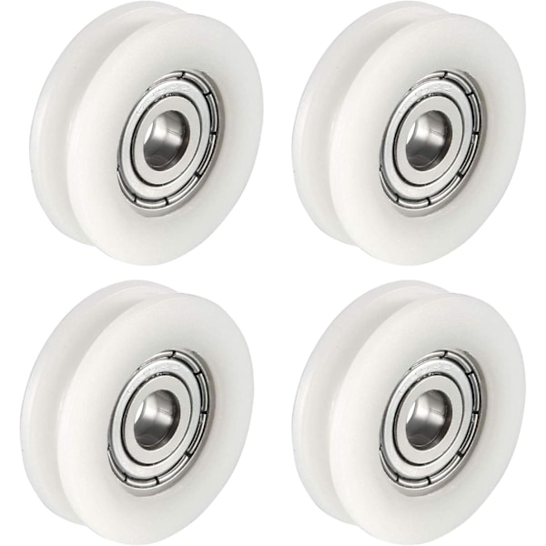 XJ-4 st 5 * 24 * 7 mm U-spår Nylon Flexibla Kullagerhjul R
