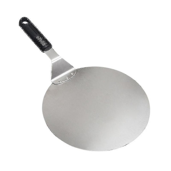 XJ-Rund pizzaspade i rostfritt stål 25,5 cm, bakspade, kaklyftare, överföringsplatta, kompatibel med pizza (YJD)