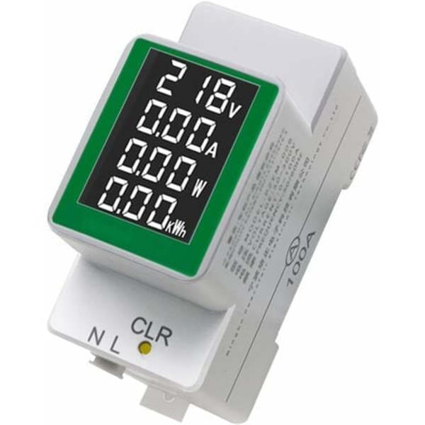 AC50-300V/100A Digital Enkelfaset Elektrisk Energimåler Tester Amperemeter Digital Display Spenningstester Wattmeter med Stor LCD-Skjerm