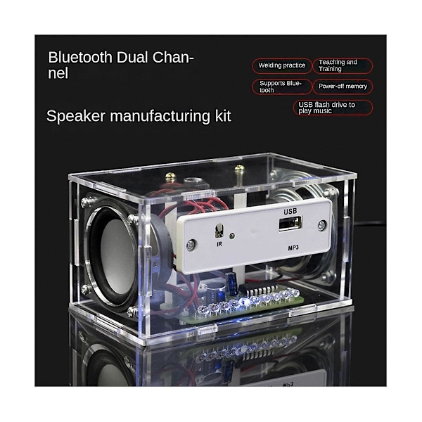XJ-Diy Elektronisk Kit Bluetooth Högtalare Musikspektrum Lödningsövning Led Blinkande Display Lödning