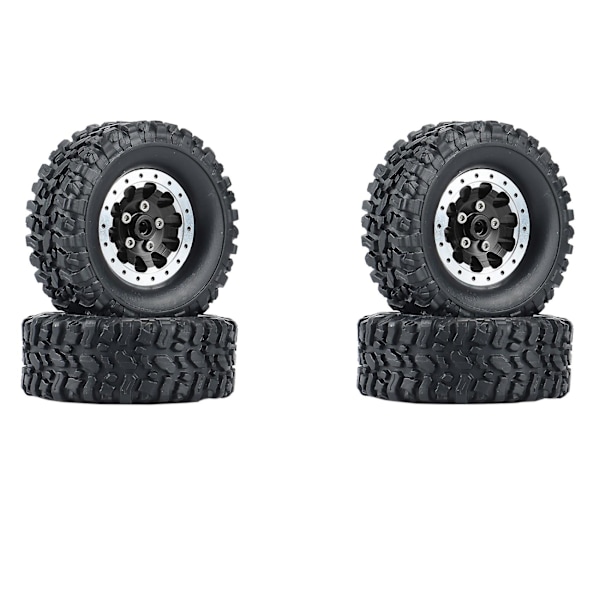 XJ-4 stk Metall Beadlock Felgnav og Gummidekksett For C14 C24 B14 B24 B36 Mn D90 Mn99s Rc Bil U