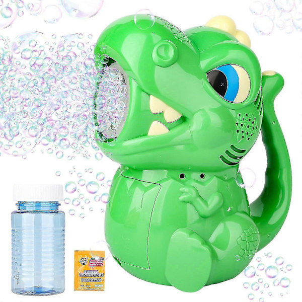 Automatisk boblemaskin, portabel dinosaurie bobleblåser med boblevæske, 3000+ bobler/min, perfekt for barns bursdagsgave