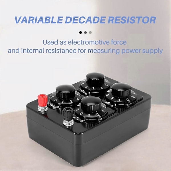 Enkel Resistanslåda 0-9999 Ohm Precision Variabel Dekadresistans Undervisningsinstrument svart