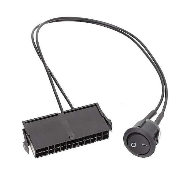 XJ-24 Pin Hun Atx Psu Strømforsyning Starter Tester Start Op Jumper On Off Switch Kabel 18awg 30cm