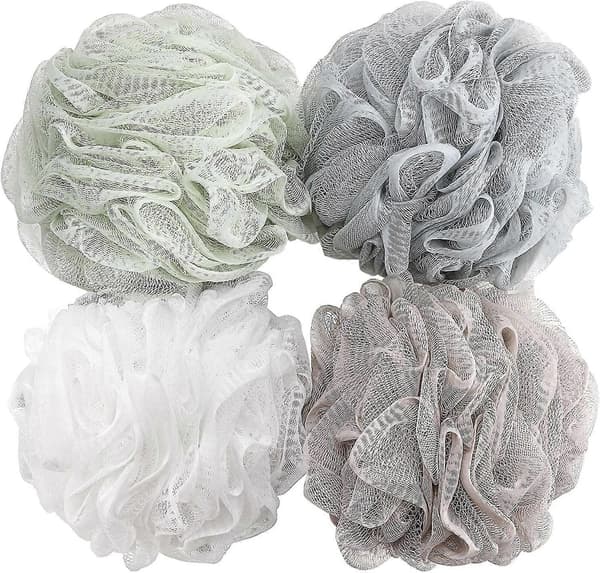 Badsvamp Dusch Loofah 60g Mesh Pouf Duschgel - 4-pack