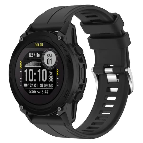 Til Garmin Descent G1 Silikone Urrem Black