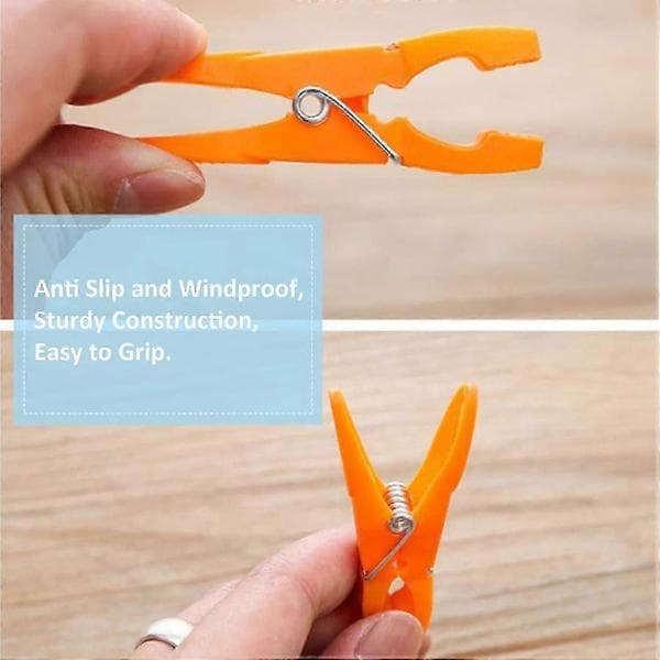 48 Pcs Plastic Clothes Pegs Durable and Windproof Laundry Clips, Strong Clothes Pegs (4 colors)