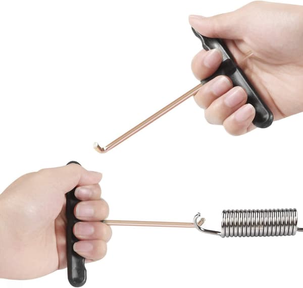 Trampoline Spring Pull Tool Metal T-Hook Tent Trampoline Accessories Universal Hand Tool Trampoline Spring Pull Tool Black 2 Pieces