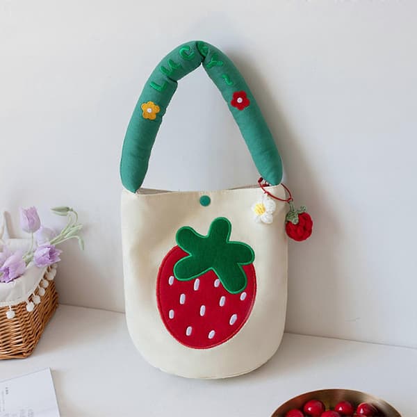 Tecknad damväska Söt sommarväska Studentflickor Bento Lunchväskor Handväskor Pink