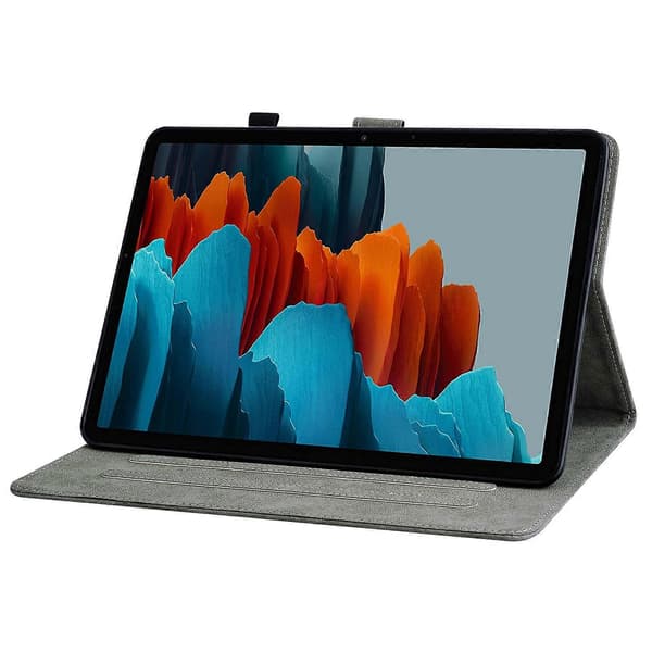 Til Samsung Galaxy Tab S7+/Tab S8+/S7 FE PU Tablet Cover Dark Blue