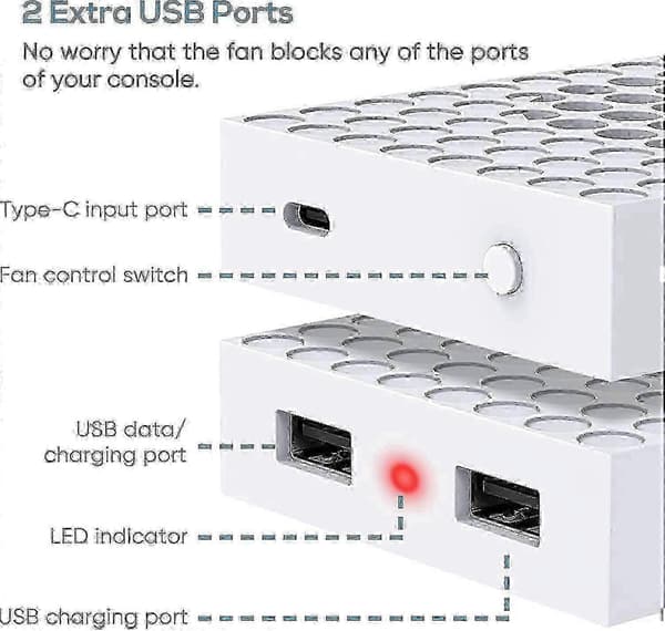 Xbox Series S dockningsstation med kylfläkt, 3-hastighetskontroll