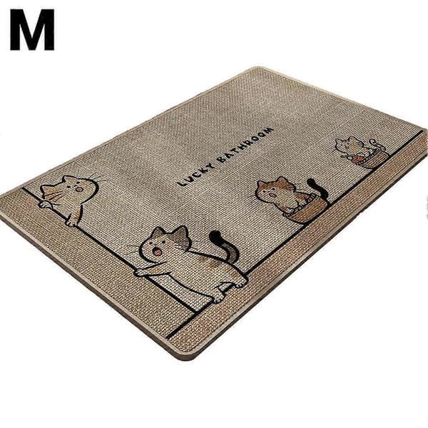 Hør badeværelsesmåtte, hurtigtørrende, skridsikker bagside, absorberende badeværelsestæppe, flere størrelser Five cats M 1pcs