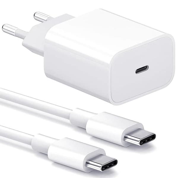 20W USB-C Hurtigoplader & 2m Kabel 2-pak - Hvid Vægadapter Sæt [JUN] 2-pak 2-pak 2-Pack USB-C