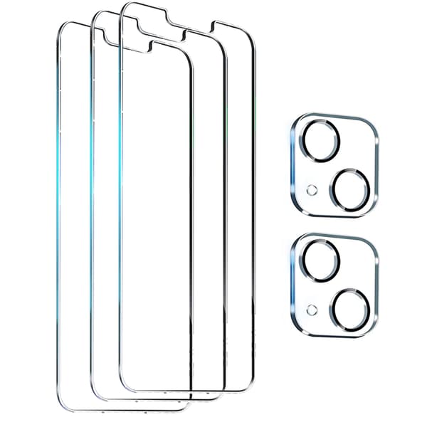 Glass Screen Protector for iPhone 13, iPhone 13 Pro, iPhone 13 Pro Max Camera Lens Protector, Full Screen Tempered Glass Protective Film, HD - Bubble Free -
