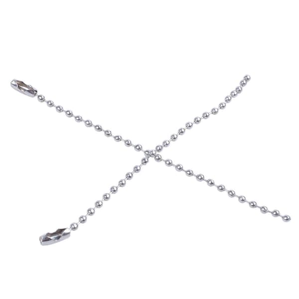 Kulekjede i rustfritt stål, 10 cm lengde, 2,4 mm, 100 stk, sølvfarget