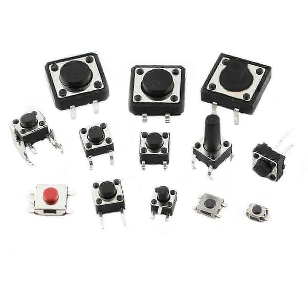 125 stk. mikrobryter bilfjernkontrollknappbrytere SMD DIP assortert sett