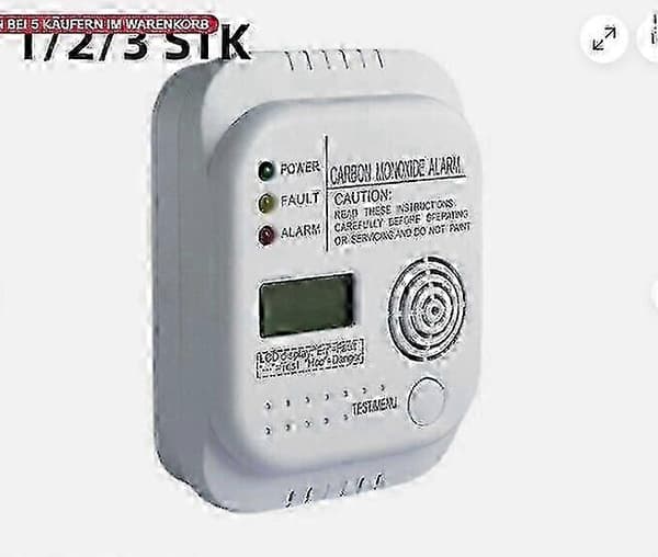 CO-detektor för hemmet med LCD för säkerhetsvarningar