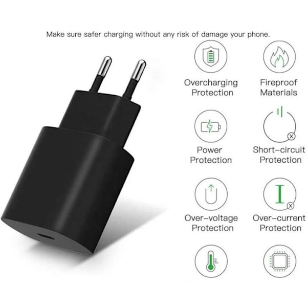 iPhone Snabbladdare USB-C 20W Strömadapter med 1m Kabel (NT) 1-Pack iPhone 1-Pack 1-Pack iPhone