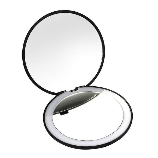 Rejsespejl - Bærbart LED-belyst makeup-spejl, foldbart rejsespejl