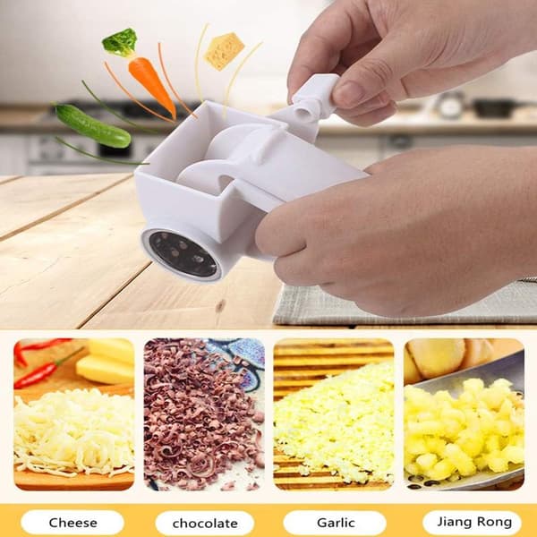 Cheese Grinder Classic - Plastic - Multifunctional Table Grater - 3 Cutting Edges - Drum Grater - Suitable as Cheese Grinder and Grater