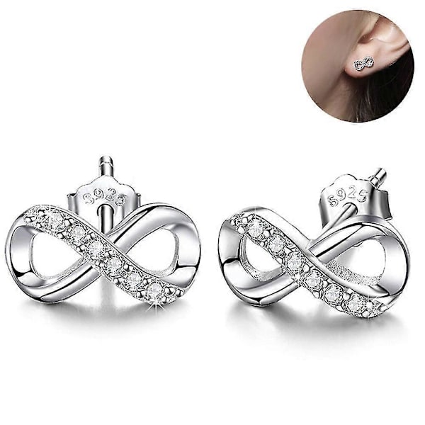 Sterling Silver Infinity Figur 8 Pärldroppörhängen silver