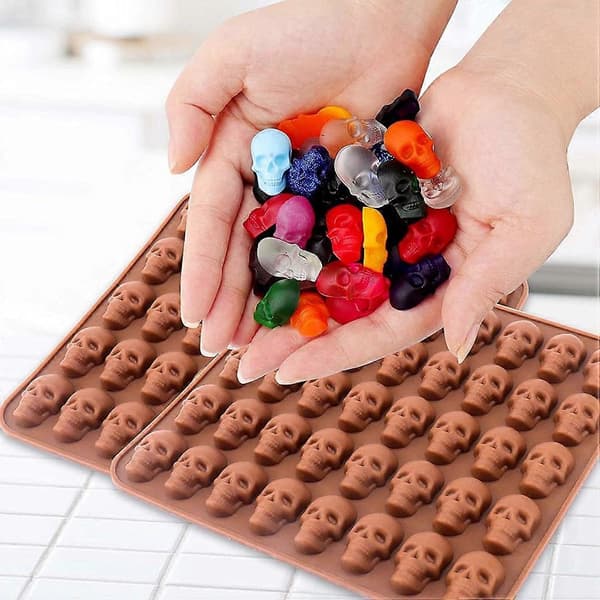 1 sæt Halloween Kranie Cookie Form Bage Cookie Form Silikone Slik Form med Pipette